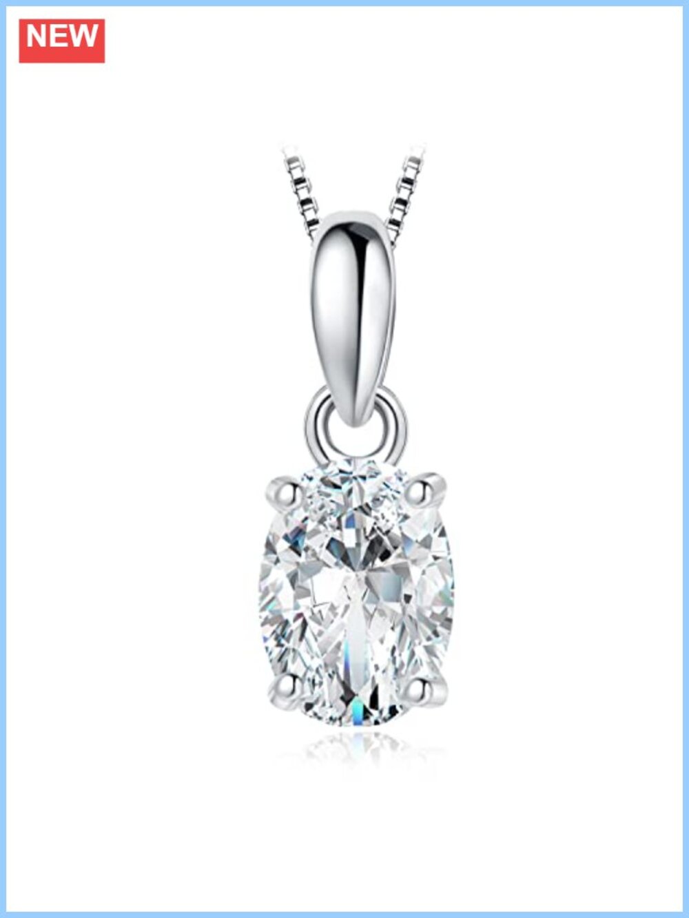 Moissanite Solitaire Pendant Necklace 925 Sterling Silver 14k White Gold Plated